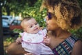 African american mother kisses baby Royalty Free Stock Photo