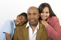 African American multicultural family reading The Bible. Royalty Free Stock Photo