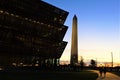 African American Museum of Smithsonian and Washington Monument Royalty Free Stock Photo