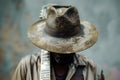 African American musician in a fedora hat with a neck chain, AI-generated. Royalty Free Stock Photo