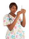 African American Nurse Checking Dosage Royalty Free Stock Photo