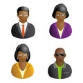 African american People of different nations avatars
