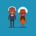 African american people - Retired elderly senior age couple in c