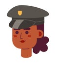 African american police officer woman 2D vector avatar illustration