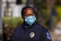 An African American Police officer working in Parking Enforcement department