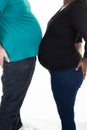 African American Pregnant Couple belly stomch man caucasian and black woman Royalty Free Stock Photo