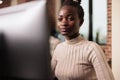 African american programmer brainstorming ideas Royalty Free Stock Photo