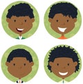 African american school boys avatar collection