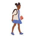 African American school girl with a backpack Royalty Free Stock Photo