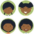 African american school girls avatar collection Royalty Free Stock Photo