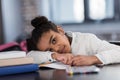 African american schoolgirl doing homework Royalty Free Stock Photo