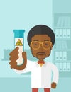 African-american scientists experimenting with