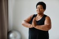 African American Senior Woman Meditating Eyes Closed