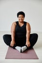 African American Senior Woman Meditating in Studio Royalty Free Stock Photo