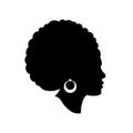 African american silhouette isolated on white background. Royalty Free Stock Photo
