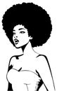 African american singer girl silhouette. African female singing - vector illustration. Music pop disco rnb jazz vocal concept