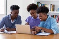 African american students learning coding