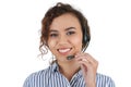 African-American technical support operator with headset Royalty Free Stock Photo