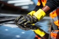 African American technician working on a rooftop solar installation