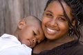 African American teenage mother and her son. Royalty Free Stock Photo