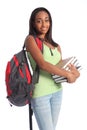 African American teenage student and school books Royalty Free Stock Photo