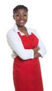 African american waitress with crossed arms Royalty Free Stock Photo