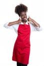 African american waitress with curly hair Royalty Free Stock Photo