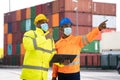 African American Warehouse Cargo People Wearing Mask