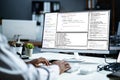 African American Web Coder At Computer. Software Programmer Royalty Free Stock Photo
