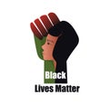 African american woman against racial discrimination black lives matter concept social problems of racism