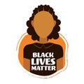 African american woman against racial discrimination black lives matter concept social problems of racism