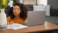 African american woman call center agent having video call working at home Royalty Free Stock Photo