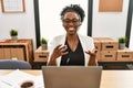 African american woman call center agent smiling confident speaking at office Royalty Free Stock Photo