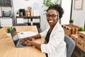 African american woman call center agent smiling confident working at office Royalty Free Stock Photo