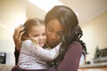 African American woman with child.