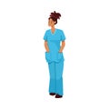 African American Woman Doctor Character as Professional Hospital Worker Standing Vector Illustration Royalty Free Stock Photo