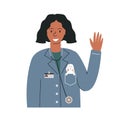 African american woman doctor pediatrician greeting