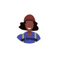 African american woman face avatar industrial climber in uniform professional occupation concept female cartoon