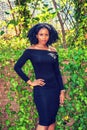 Young black woman standing outdoors in New York City Royalty Free Stock Photo