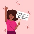 African american woman fighting with breast cancer