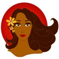 African American Woman Flowers Royalty Free Stock Photo