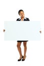 African American Woman Holding a Blank Royalty Free Stock Photo