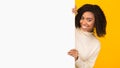 African american woman looking over blank space Royalty Free Stock Photo