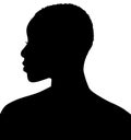 African American woman, African profile picture, silhouette. Girl from the side with very short hair. silhouette Royalty Free Stock Photo