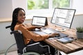 African American Woman Programmer. Girl Coding
