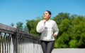 African american woman running outdoors Royalty Free Stock Photo