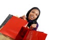 African american woman with shopping bags