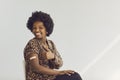 African american woman showing thumbs up approving vaccination studio portrait