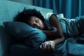 African american woman sleeping in her bed Royalty Free Stock Photo