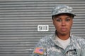 African American Woman Soldier with Copy Space Royalty Free Stock Photo